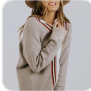 NWOT POL Gray Striped Thailand Cardigan